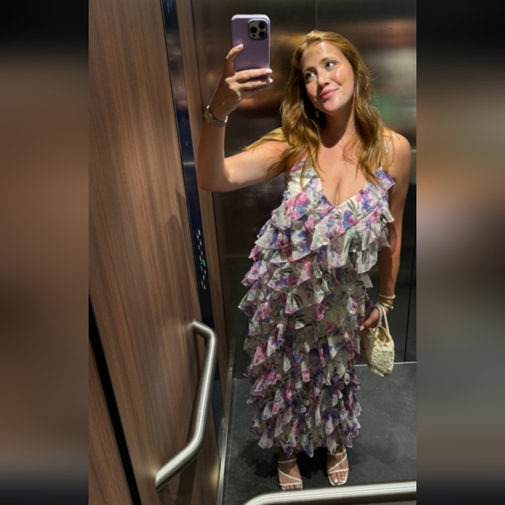 Let Me Be Jia Floral Ruffle Tiered Maxi Dress - Pink & Lavender - Picture 6 of 16